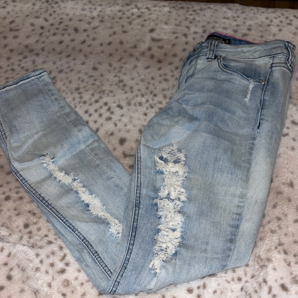 Stylish Light Blue Distressed Skinny Jeans